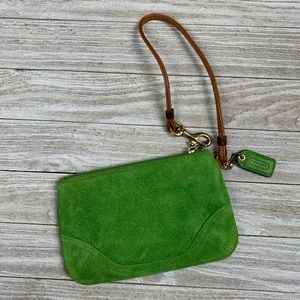 Coach Green Suede Wristlet